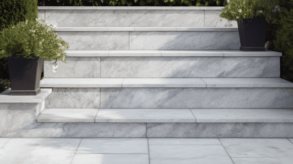 Ступени из мрамора Bianco Carrara (Бьянко Каррара)