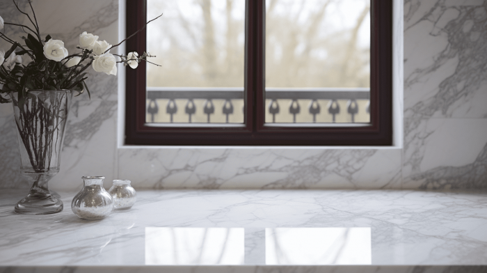 Подоконник из мрамора Bianco Carrara (Бьянко Каррара)