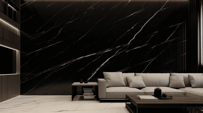 Панно из мрамора Nero Marquina