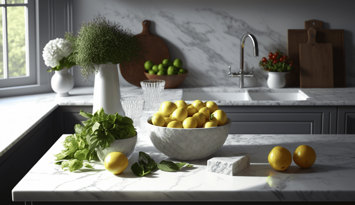 Столешница из мрамора Bianco Carrara Gioia (Бьянко Каррара Джоя)