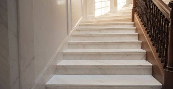 Лестница из оникса Bianco